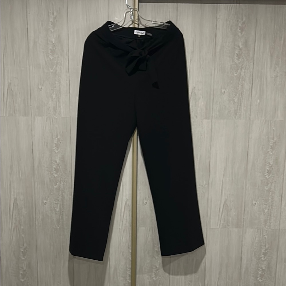 Calvin Klein Black Tie-Waist Trousers